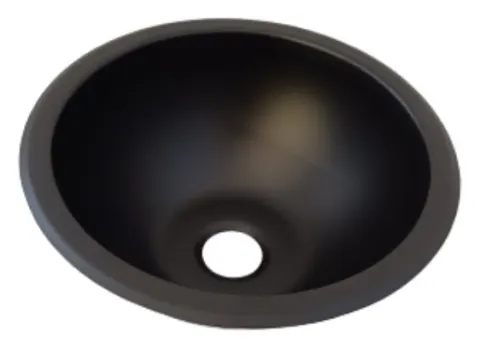 Fregadero negro mate redondo de 265 mm