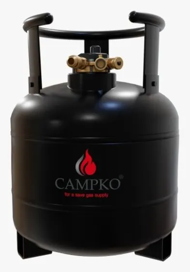 Botella de acero macizo GLP recargable 15 L con multiválvula
