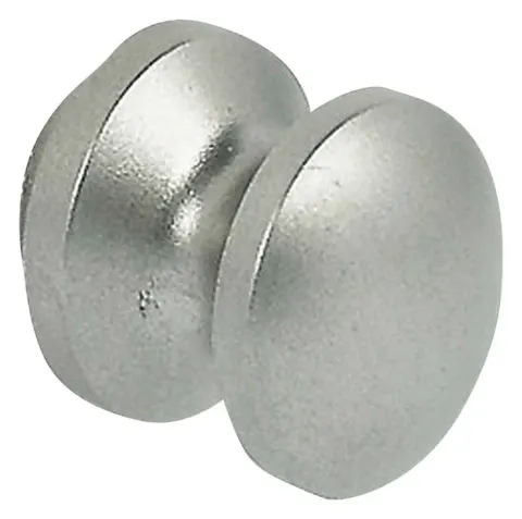 Roseta y pomo niquelados mate para puertas de 16 mm de grosor