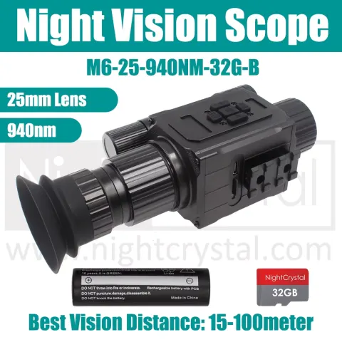 Visor Nocturno NightCrystal M6 Megaorei NK008 Plus para Caza, Monocular Infrarrojo, Cámara Táctica para Caza, Camping y Senderismo