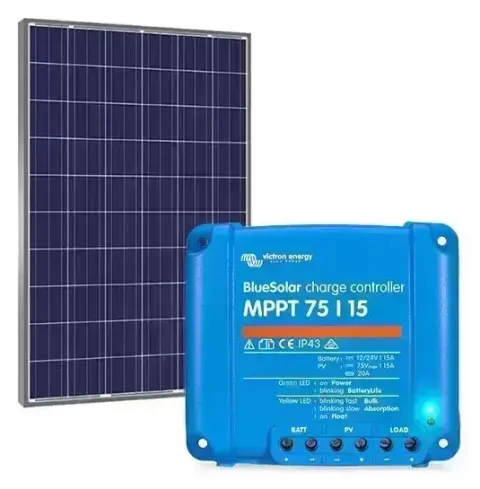 Kit solar 200W Monocristalino con Regulador Victron Energy MPPT 15AH bluetooth caravana autocaravana camper