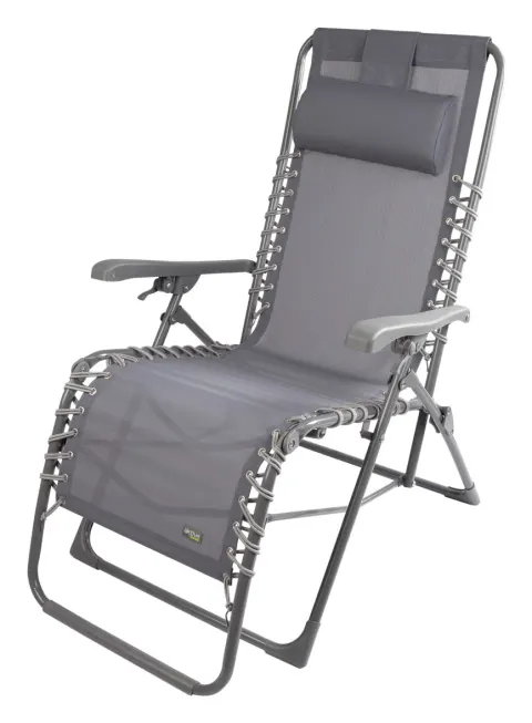 Silla tumbona plegable jardín gris Gravedad 0