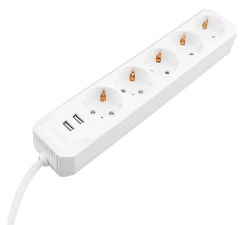 Regleta Caliber Powerstrip con 5 puertos USB