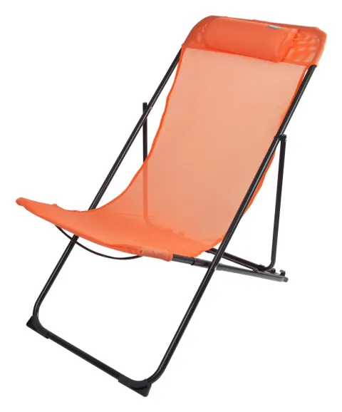 Silla tumbona plegable naranja – Muebles de jardín