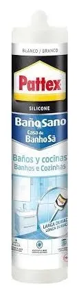 Silicona blanca Pattex baños y cocinas 280ml antimoho