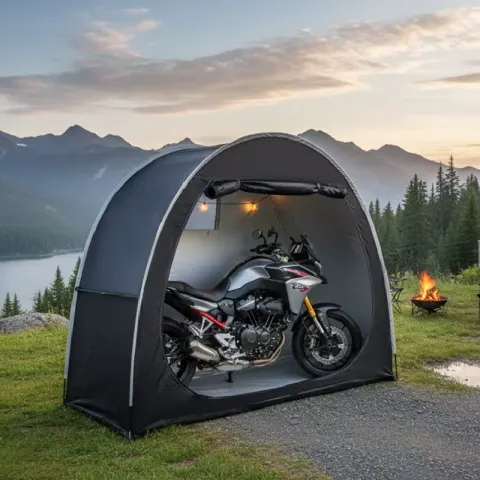 1 Tienda de Almacenamiento para Bicicletas, Caseta Robusta en Forma de Domo para 2 Bicicletas, Garaje Plegable Portátil para Uso en Patio Exterior.