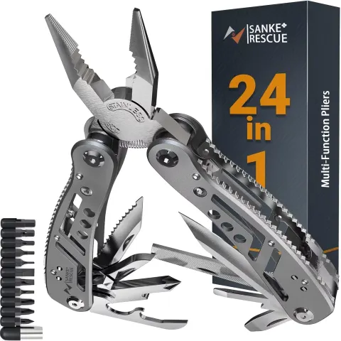 Multiherramienta 24 en 1, Alicates Multiherramienta Profesionales para Supervivencia, Camping y Caza, Regalos para Hombres, Papá, Esposo