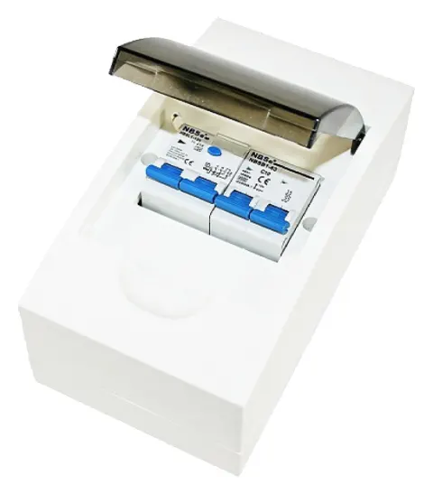 Haba caja de instalación con interruptor diferencial y fusible – blanco