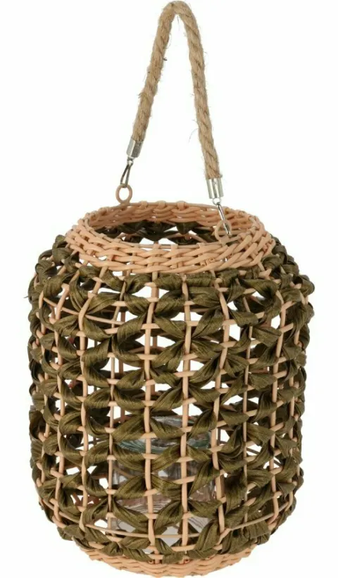 H & S Decoration, farol de Ø 21 x 25 cm – Green Natural