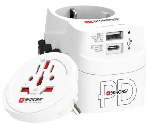 Skross Pro Light World 1 USB+ 1 Type C PD 30 Watts Rigid Box