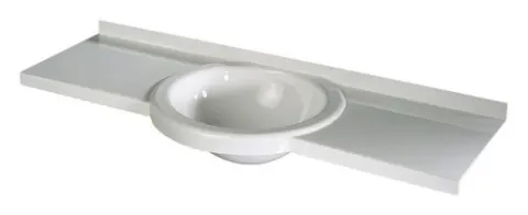 Lavabo con base de diseño 900 x 270 mm blanco