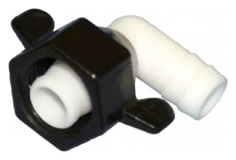 Racord conexión en codo de 10mm de rosca para bombas Surflo o Aqua 8
