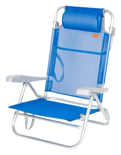 Silla de playa plegable azul 8 posiciones Aktive