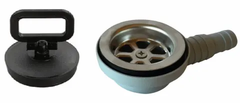 Desagüe con una salida acodada con tapon CAN