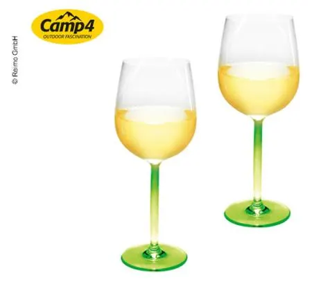 Vasos De Plástico Tarifa 370ml, Tallo Verde, San, Set De 2