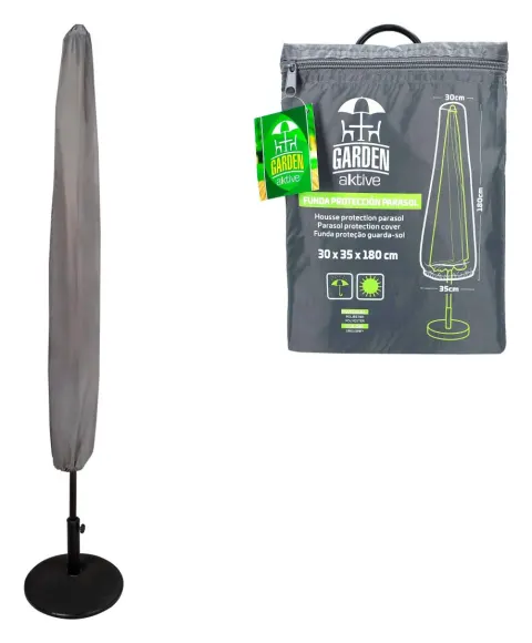 Funda parasol jardín máx. Ø360 cm gris Aktive
