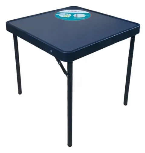Mesa auxiliar plegable con tablero en negro Crespo 42.5 x 42.5cm
