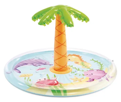 Piscina infantil hinchable spray palmera con rociador de agua