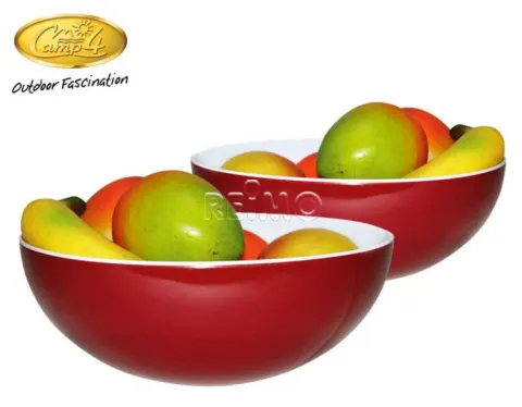 Cuencos De Melamina Para Cereales Rojo/blanco ø15cm, Juego De 2 Con An
