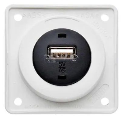 Enchufe USB incorporado, blanco polar suelto