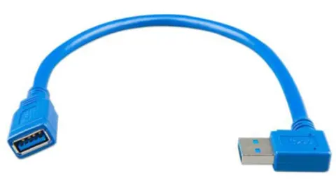Usb Extension Cable 0,3m One Side Right Angle
