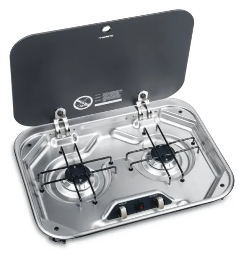 Cocina a gas de 2 fuegos y tapa de cristal Dometic PI8022 480×370 mm