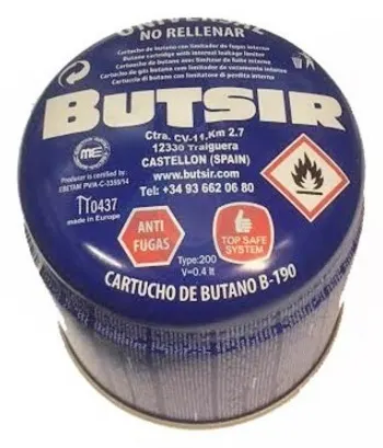 Cartucho Butsir b-190 gas butano 190g