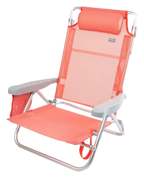Sillas de playa con altura respaldo XL y cojín acolchado