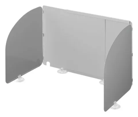 Paraviento de cocina plegable y extensible de acero con 3 paneles.