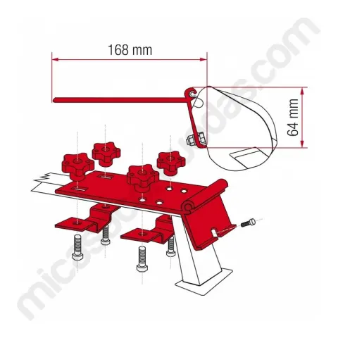 Soporte Universal para Toldos Fiamma F35 anclados en barras de baca