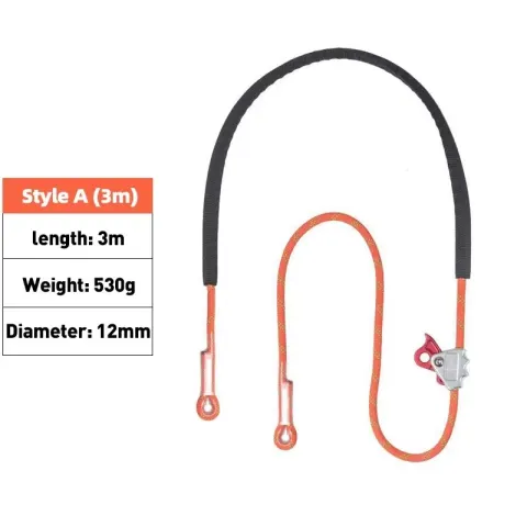 Cuerda de Seguridad de 12 mm para Electricistas, Ajustable en Altura, Cinturón Plano para Prevención de Caídas, Equipo de Seguridad para la Construcción
