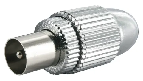 Schwaiger conector macho coaxial IEC metálico