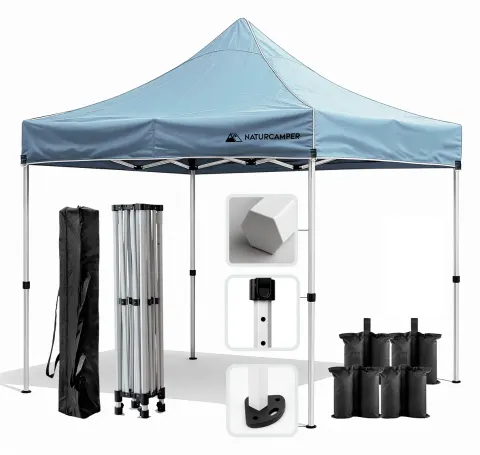 Carpa Plegable 3x3m Naturcamper GARDEN con barras o patas hexagonales