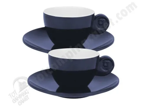 Set 2 Unidades Plato y Taza Cafe Azul Gymex