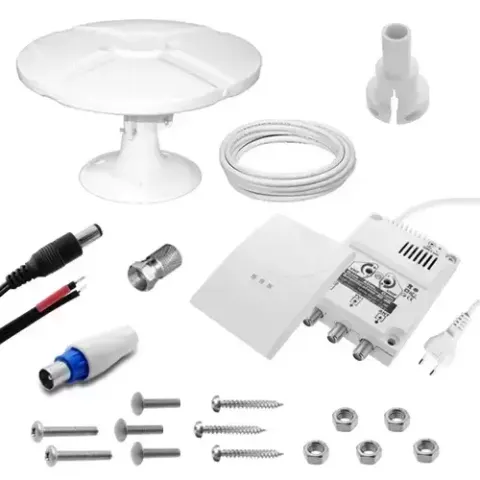 Antena omnidireccional y mástil TONNA 263590 con amplificador 40db para  caravanas, autocaravanas y camper. – Ref. 15935530