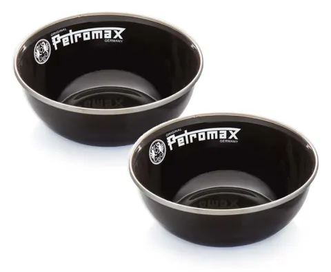 Petromax Enamel Bowl Set – Pack 2 cuencos esmaltados negros
