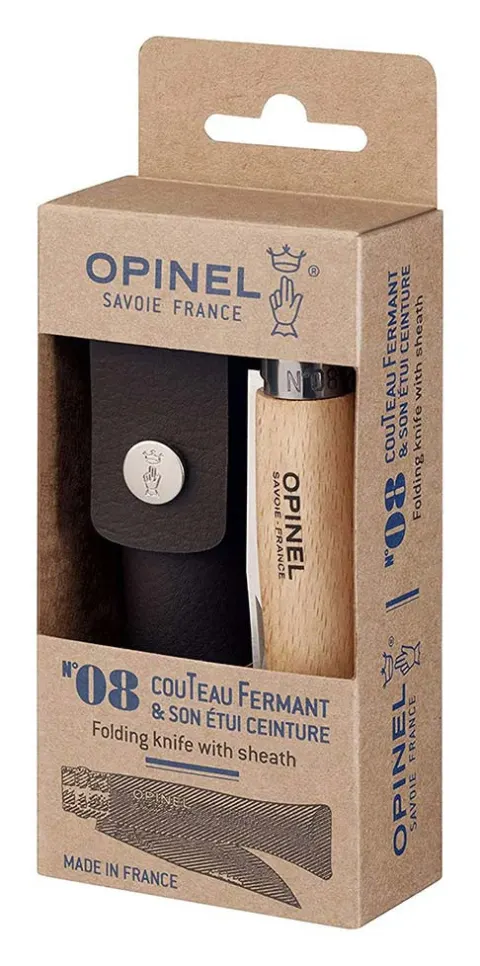 Opinel Nº8 Inox + funda de piel – Navaja de bolsillo