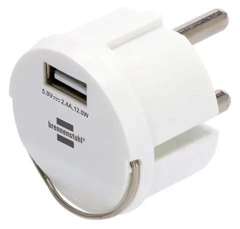 USB enchufe adaptador 2,4 A- Blanco