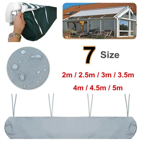 Cubierta protectora para toldo de Patio, 7 tamaños, bolsa de almacenamiento para cobertizo de lluvia, cubierta para lluvia, persiana enrollable retráctil, cubierta antipolvo para toldo
