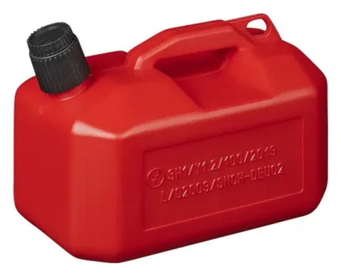 Bidón de plástico rojo para combustible con homologación UN. 10L