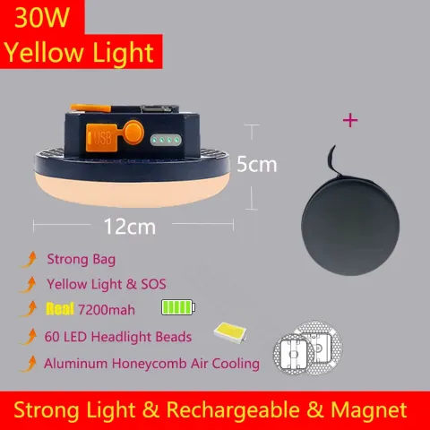 Linterna de Camping con Control remoto, luz para acampar al aire libre, linterna recargable, linternas portátiles de luz fuerte, lámpara para tienda de campaña con Banco de energía