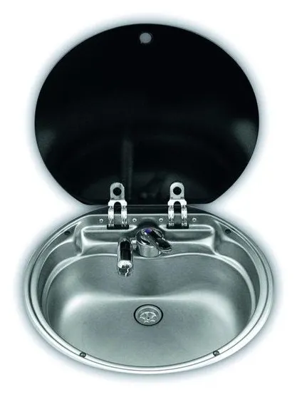 Fregadero redondo inox Dometic SNG 420 tapa cristal