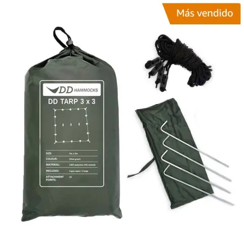 DD Hammocks Tarp 3×3 verde oliva – Toldo Bushcraft