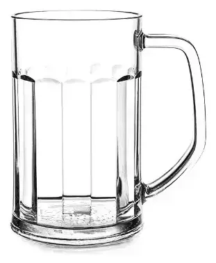 Jarra de cerveza 30cl policarbonato muy resistente. Apto para electrodomésticos. Ref. BR35 T