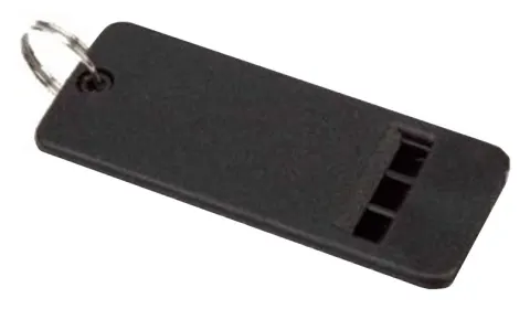 Silbato Rockwest PLANO con anilla – negro mate