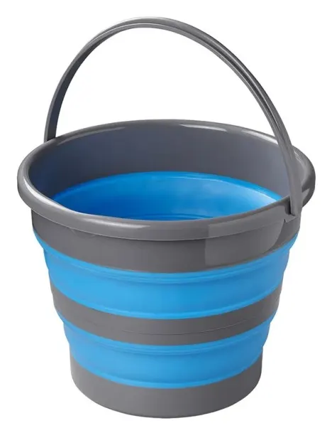 Cubo redondo plegable de 15L azul.