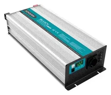 Inversor 12V 2000W onda sinusoidal pura con función by-pass BLUGY para caravana, autocaravana y camper. Ref: BGINV2000PBP-12