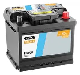 Batería Exide EB500 Excell LB3 de 12 V / 50 A.
