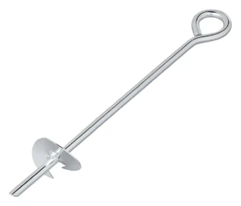 Anclaje de suelo 39 cm de acero galvanizado con anilla