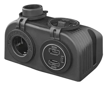Cargador de superficie mechero y doble puerto tipo C 30w